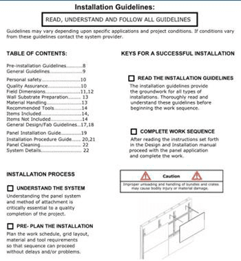 Installation & Fabrication Manuals
